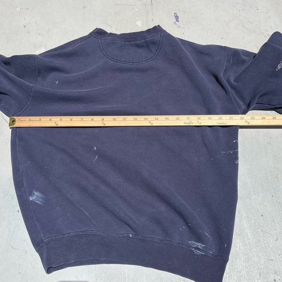 Men's Vintage Alaska Sweatshirt Blue Spell-Out S Street 90s THRASHED Grunge USA - Picture 10 of 13